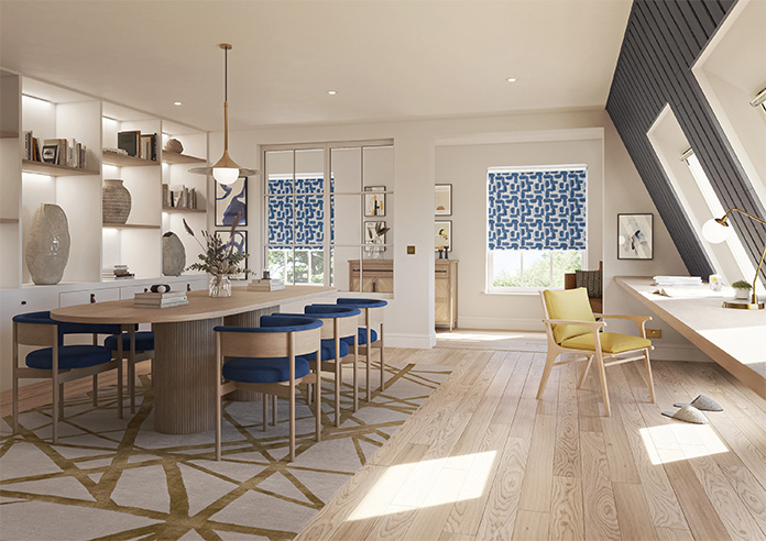 Meander, Navy - Twist&Fit Roller Blind - Image 7